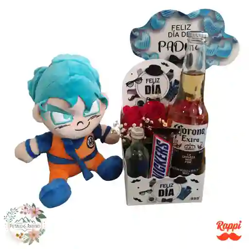 Goku Blue Con Rosa Eterna Y Brindis