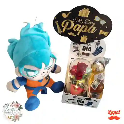 Goku Blue Con Rosa Eterna Y Brindis