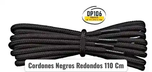 Cordones Negros Redondos 110 Cm