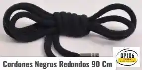 Cordones Negros Redondos 90 Cm