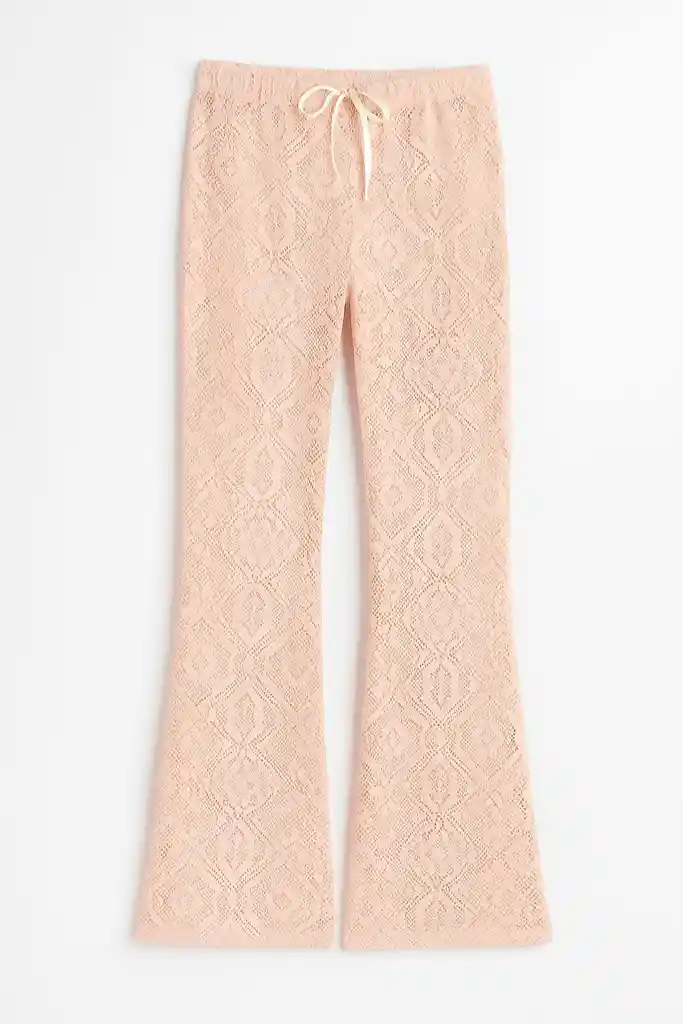 "luna Rosé" – Pantalón Palazzo Encaje Chic