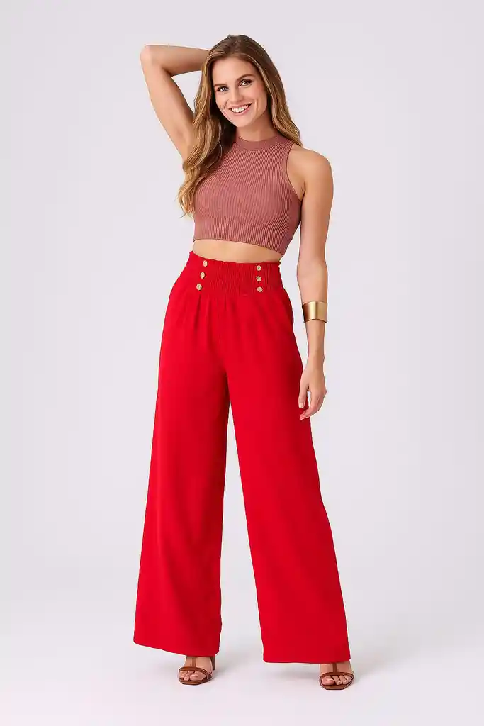 Pantalon Chalis “scarlet Elegance”