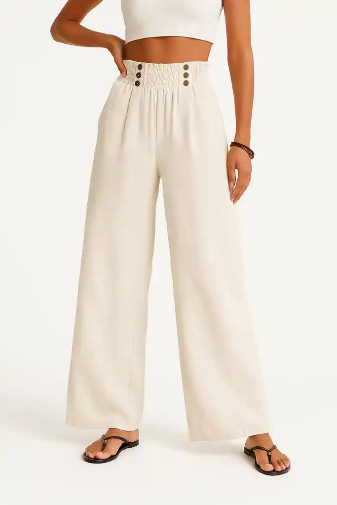 Pantalón Palazzo "luna Crema"