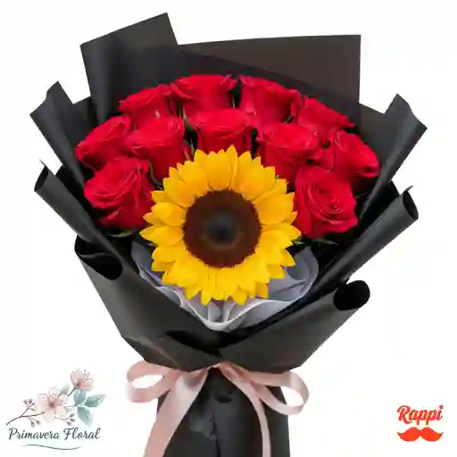 Rosas Y Girasol Luminoso