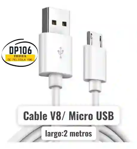 Cable V8 / Micro Usb De 2 Metros