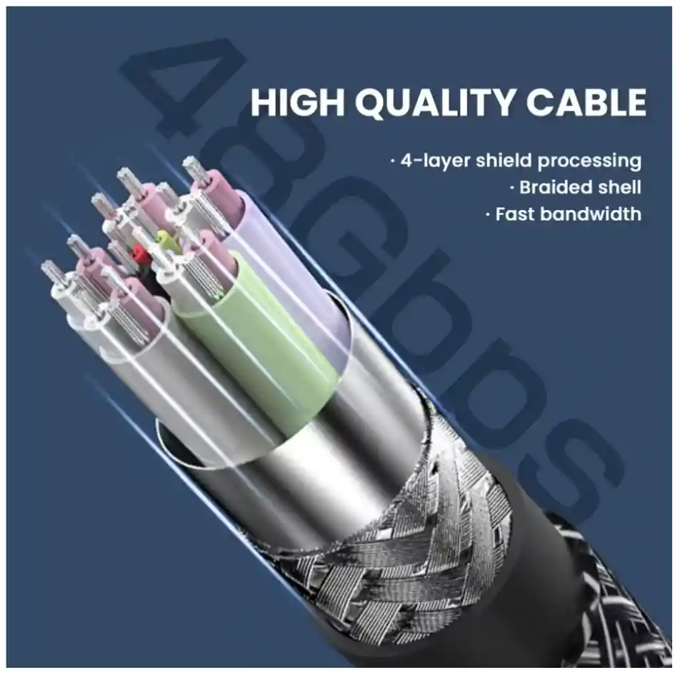 Cable Hdmi 2.1 8k Trenzado 3m Chapado Oro 3d 4k/120hz 48gbps