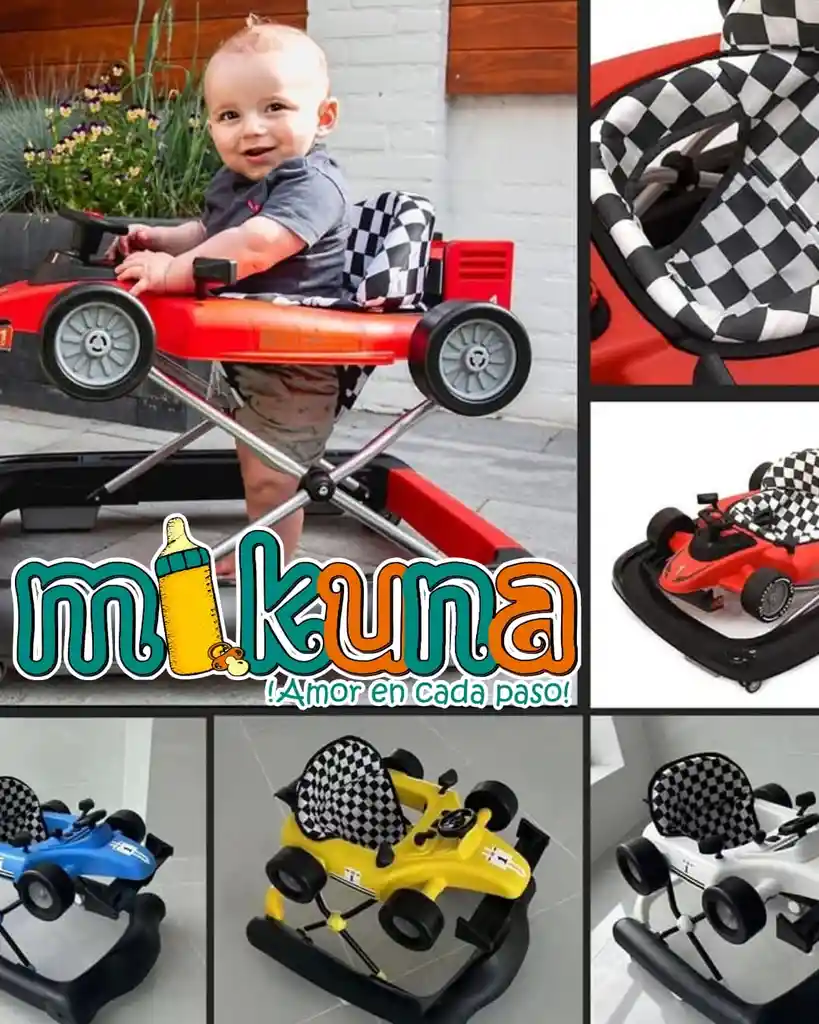 Carro Caminador Y Andadera 2en1 (rojo, Azul, Amarillo, Blanco Y Fucsia)