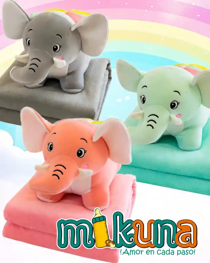 Peluche Con Cobija Elefante