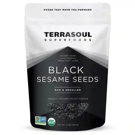 Terrasoul Superfoods Semillas De Sésamo Negro Orgánico Crudo | Black Sesame Seeds | Ricas En Calcio, Proteína Y Omega 6 – 2 Lbs (907 G)