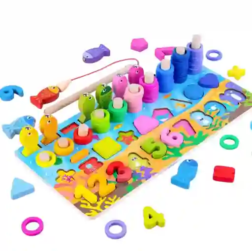 Juego Didactico Juego Pesca Abaco Numeros Figuras Estimulacion Niños