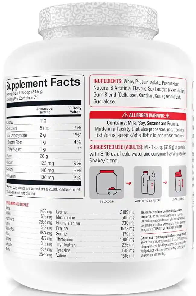 Whey Isolate Basic Peanut Butter Cookie 5lb