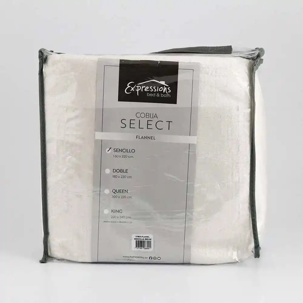 Cobija Expressions Flannel Sencillo 160x220cm Beige Poliester