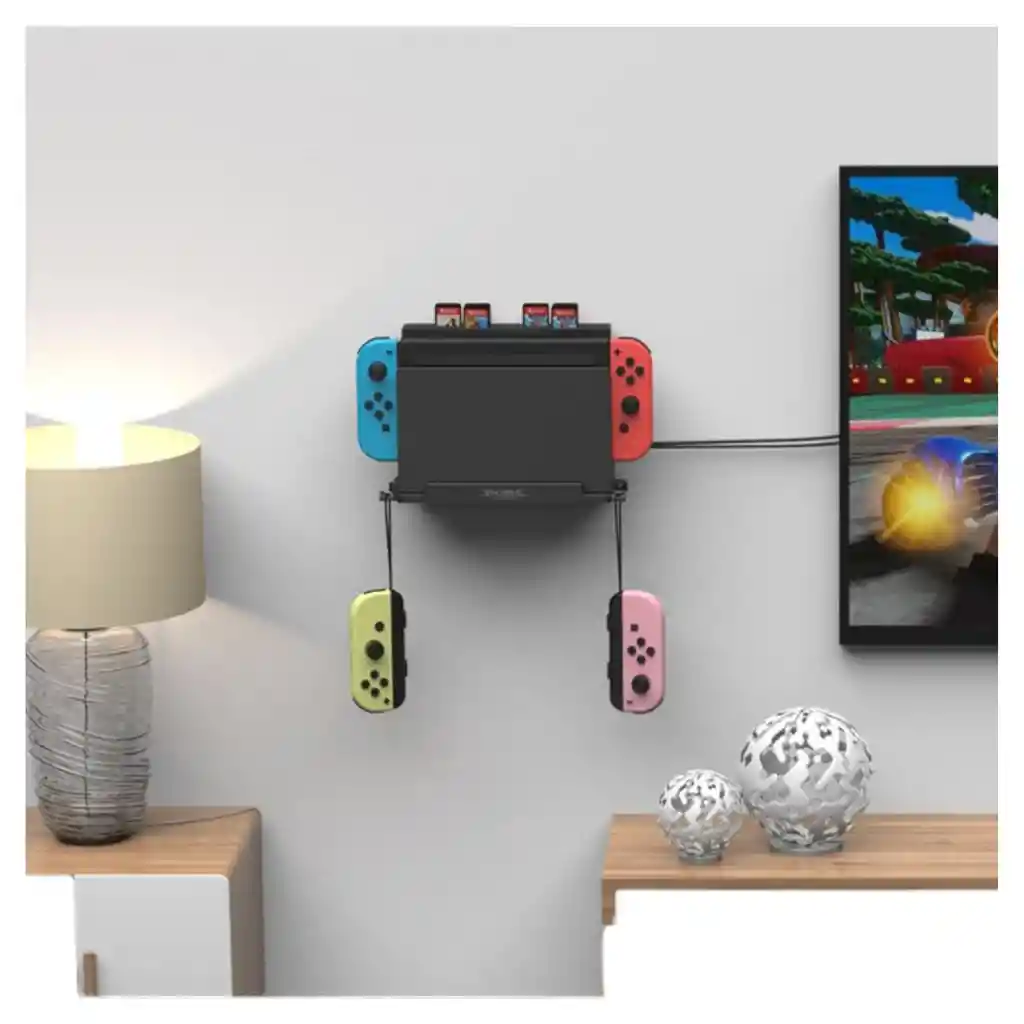 Soporte Pared Base Para Switch Dock + 2 Soporte Controles
