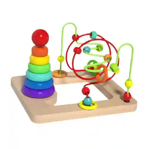 Juego Didactico Laberinto Y Torre Arcoiris Encajable Juguete Estimulacion Niños
