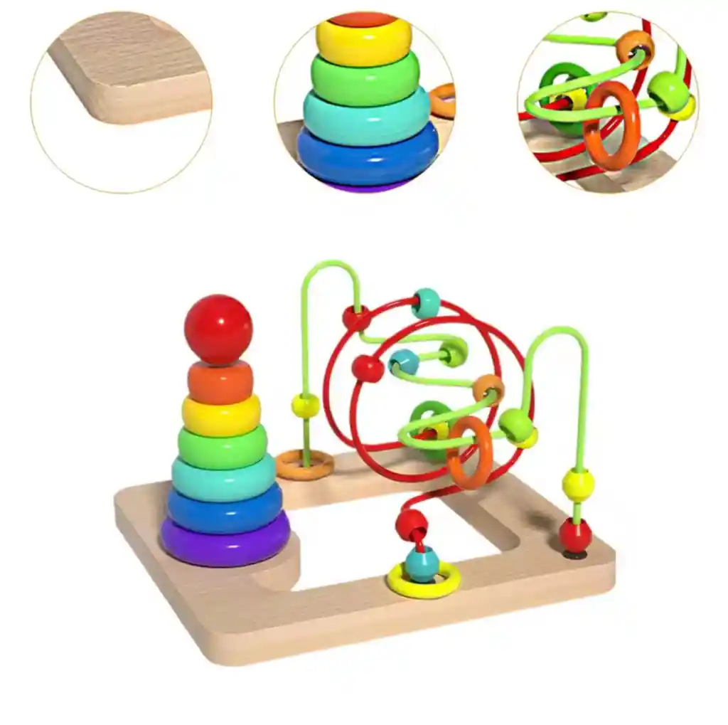 Juego Didactico Laberinto Y Torre Arcoiris Encajable Juguete Estimulacion Niños
