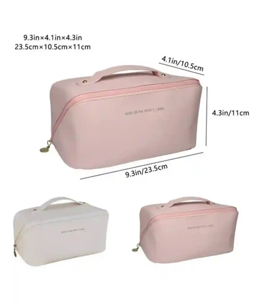 Cosmetiquera Tendencia Tipo Bolso Rosada O Beige