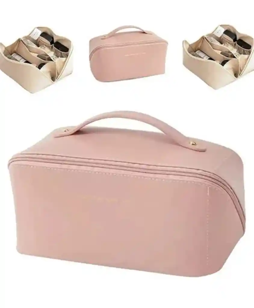 Cosmetiquera Tendencia Tipo Bolso Rosada O Beige