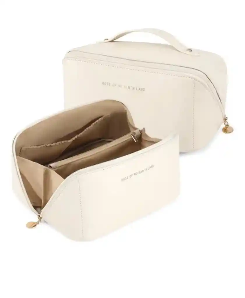 Cosmetiquera Tendencia Tipo Bolso Rosada O Beige