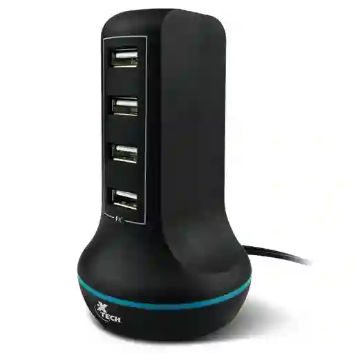 Estación De Carga Usb 3.0 De 4 Puertos 30w, Xtech Xta-195