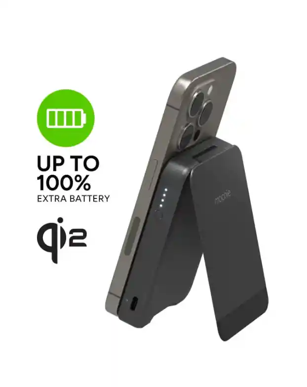 Cargador Inalambrico Mophie Qi2 Snap+ Powerstation Mini 5.000 Mah - Negro