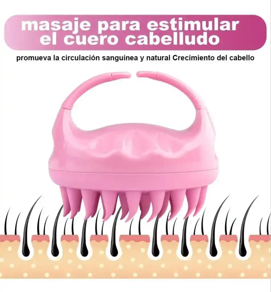 Cepillo De Silicona Para Masaje Capilar