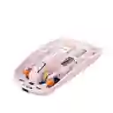 Mouse Doble Conexion Seisa Transparente / Bluetooth + Recpetor (rosado Y Naranja)