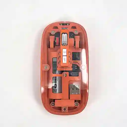 Mouse Doble Conexion Seisa Transparente / Bluetooth + Recpetor (rosado Y Naranja)