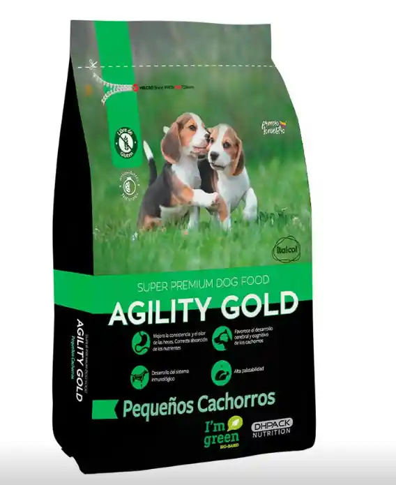 Agility Gold Perros Cachorros Razas Pequeñas Sin Granos 1.5 Kg