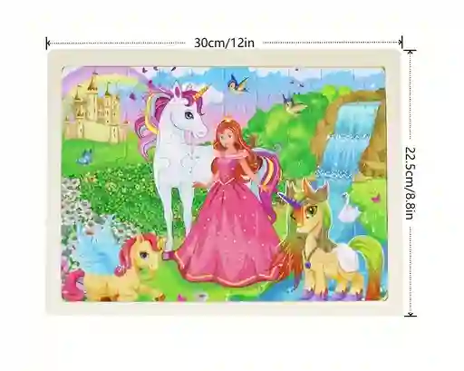 Juguete Didactico Rompecabezas En Madera Motivo Princesa Dm1330