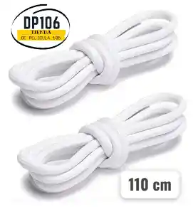 Cordones Blancos Redondos 110 Cm