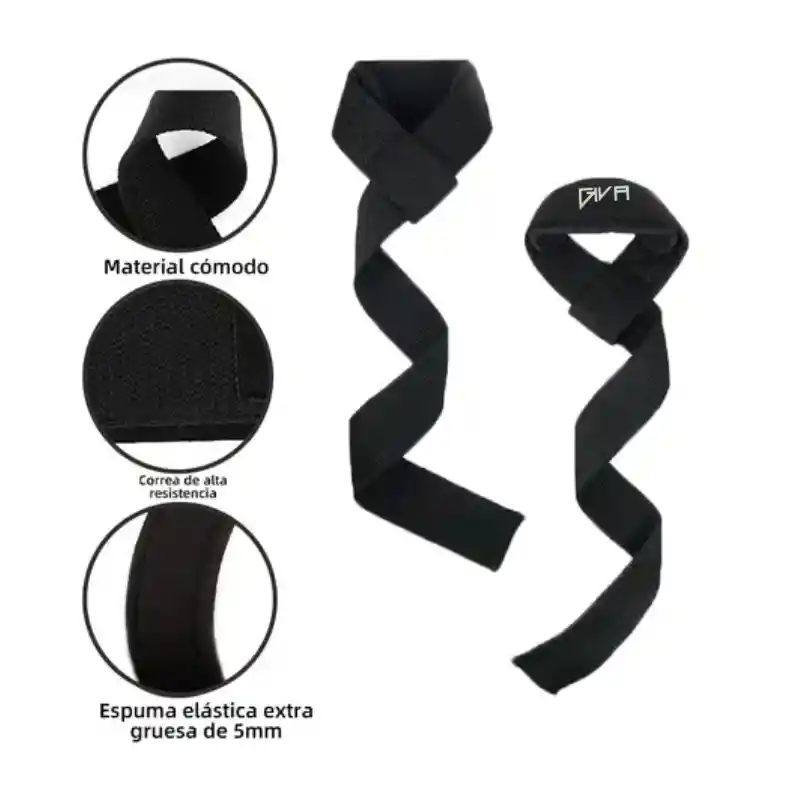 Straps Correas Levantamiento Pesas Gym Gimnasio Set X2 Color Gris