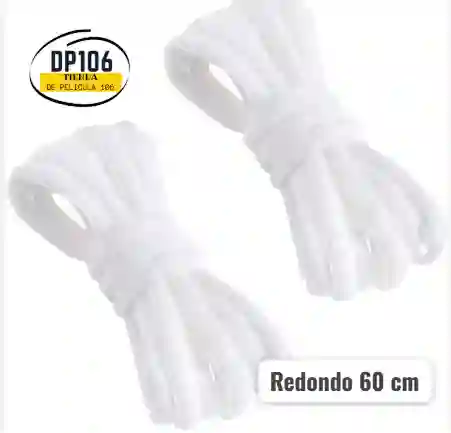 Cordones Blancos Redondos 60 Cm