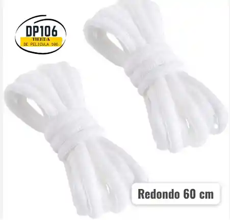 Cordones Blancos Redondos 60 Cm