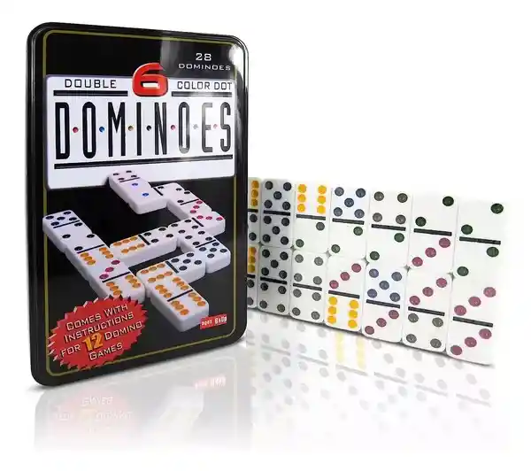 Juego De Domino Pequeño Caja Metalica 28 Fichas