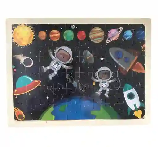 Juguete Didactico Rompecabezas En Madera Motivo Astronauta