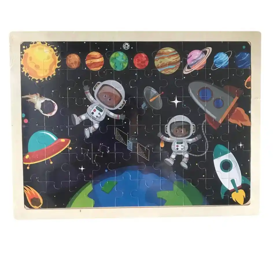 Juguete Didactico Rompecabezas En Madera Motivo Astronauta