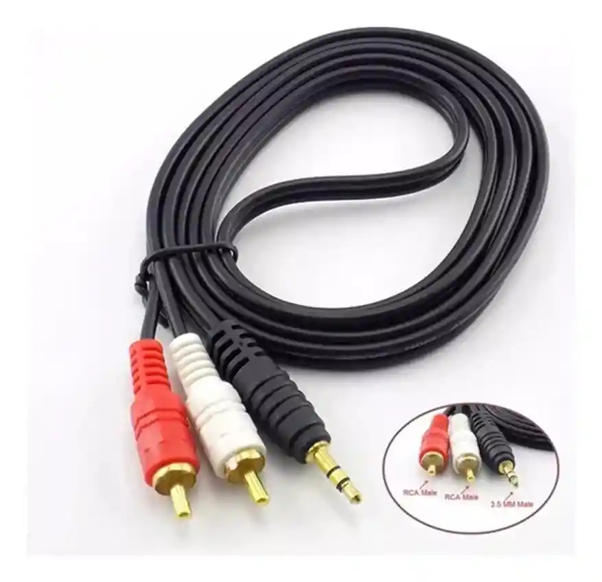 Cable 2x1 Auxiliar Audio 5 Metros 3.5mm Auxiliar