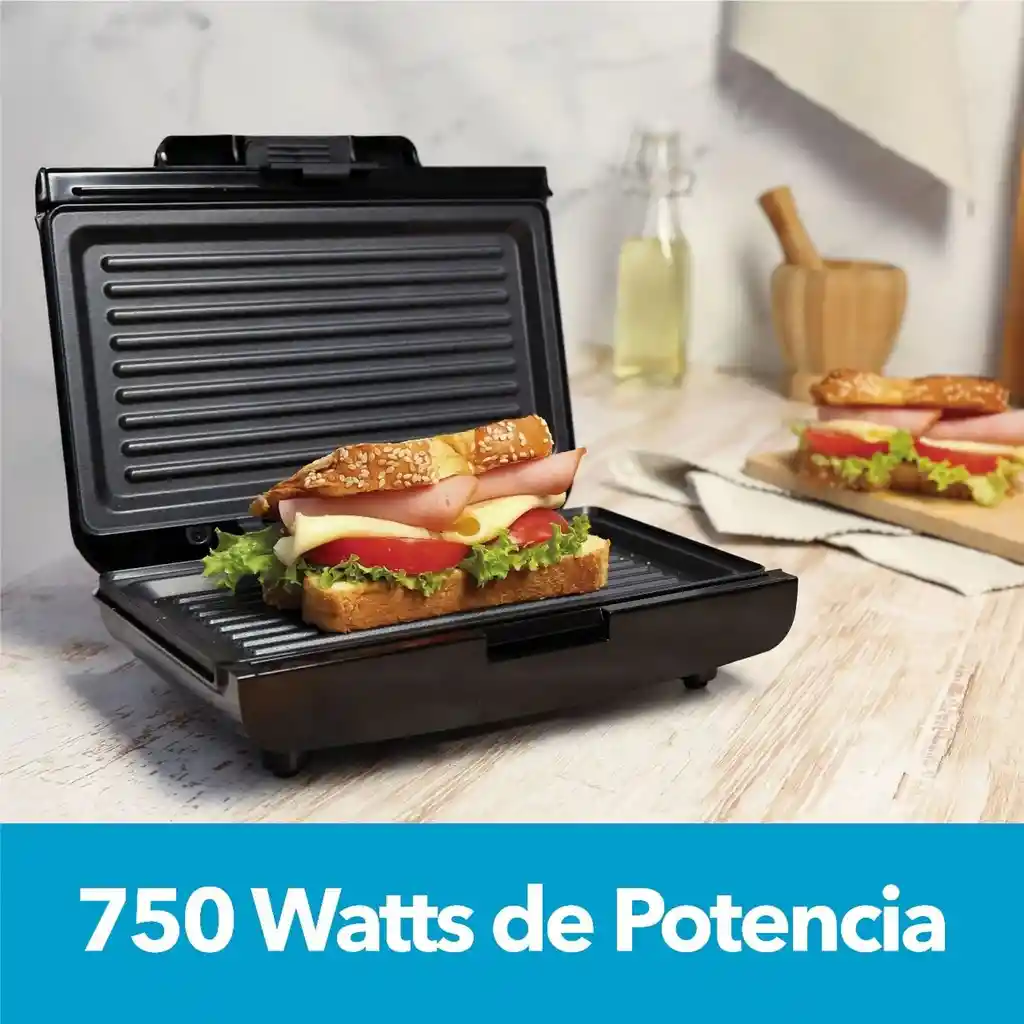 Sanduchera Eléctrica Grill Home Elements 299901027 Negro