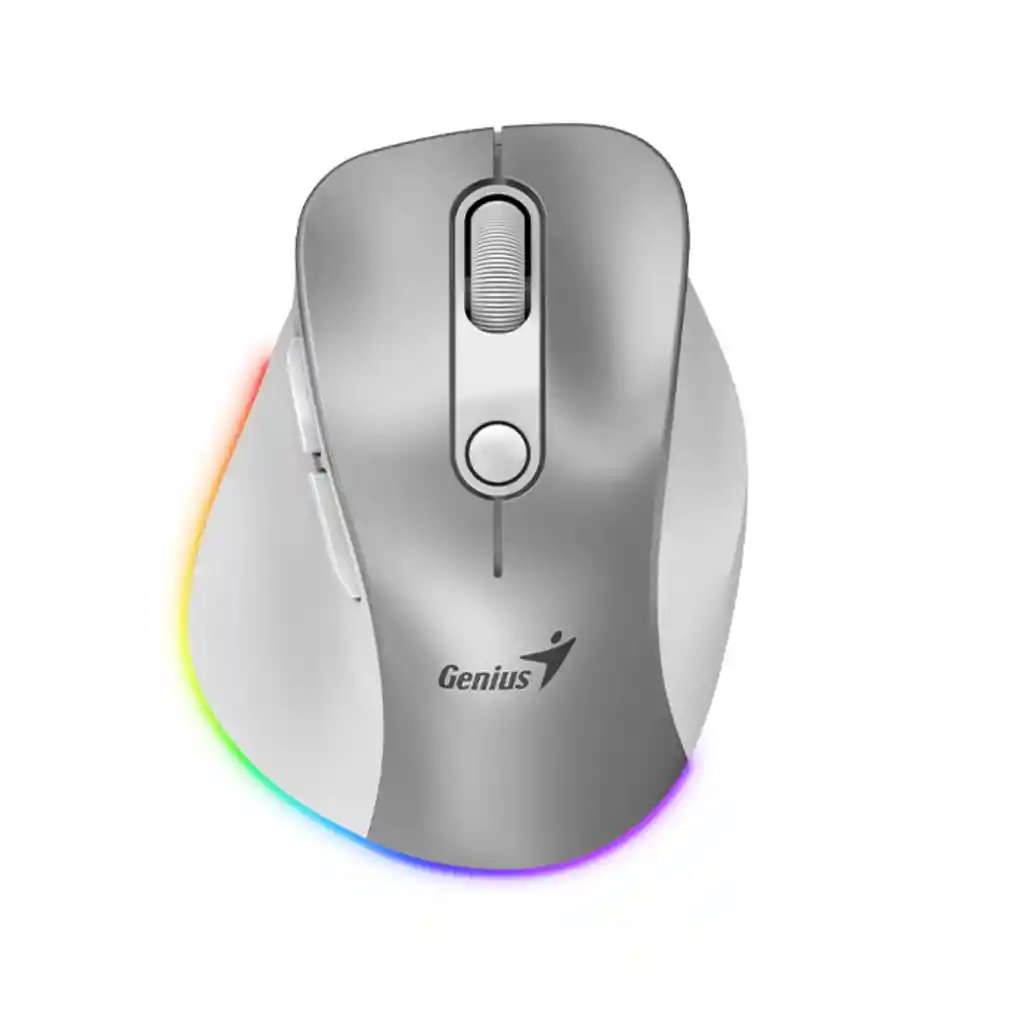 Mouse Inalámbrico Genius Ergo 9000s Pro Plateado