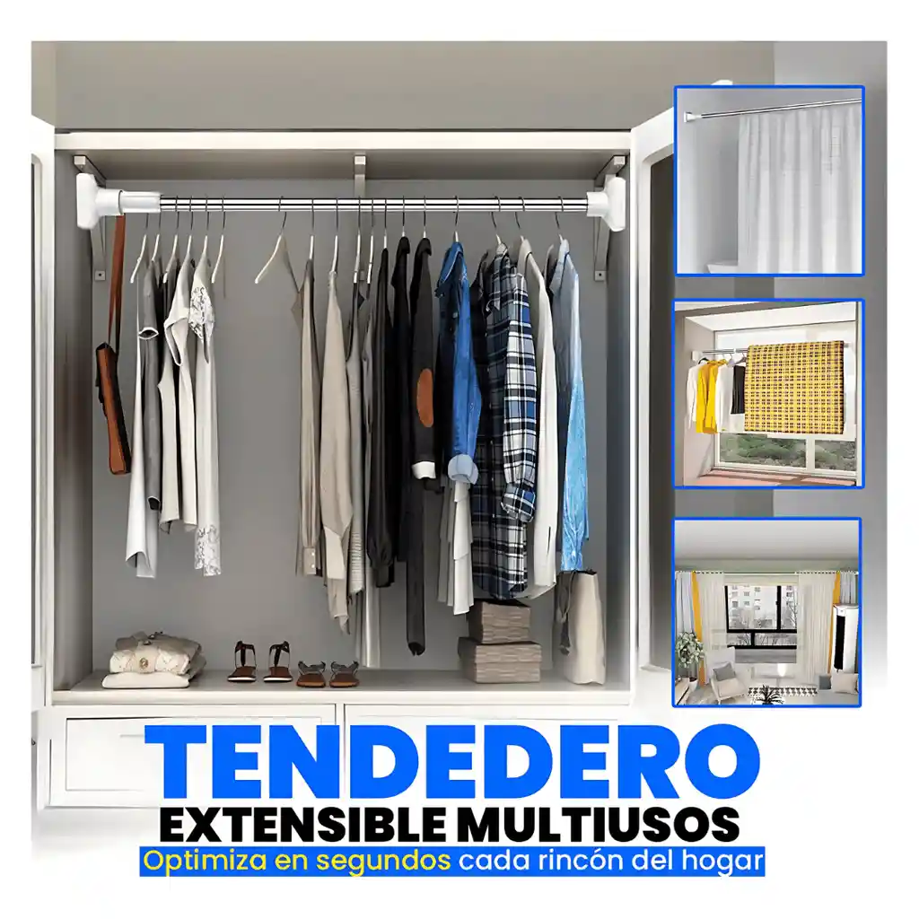 Tendedero Extensible Multiusos Ajustable Grande 160x300cm
