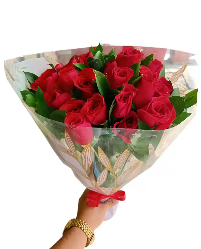 Flores , 24 Rosas Tipo Bouquet