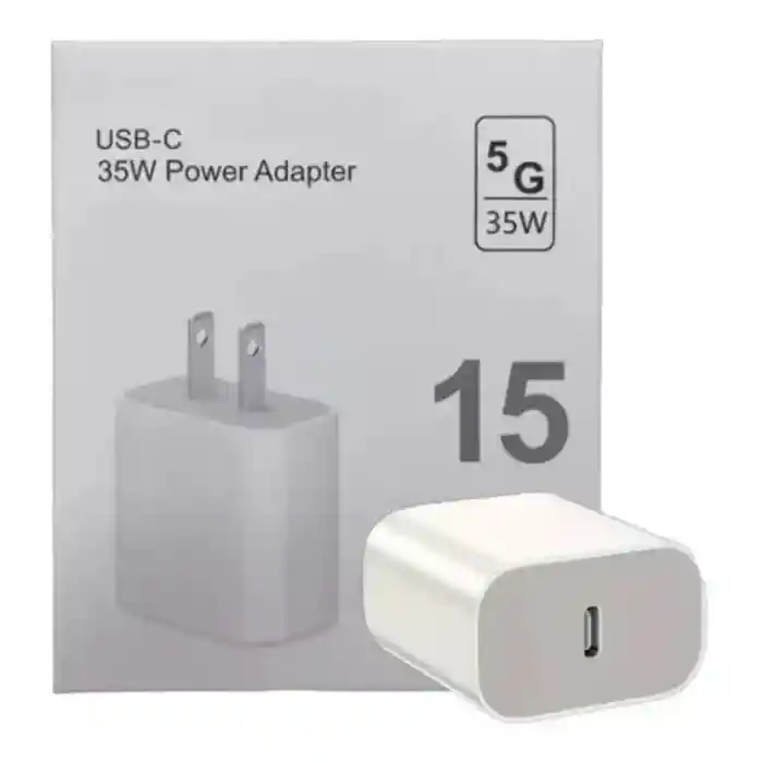 Adaptador Cargador Para Iphone 15 Pro Max 35w Carga Rápida