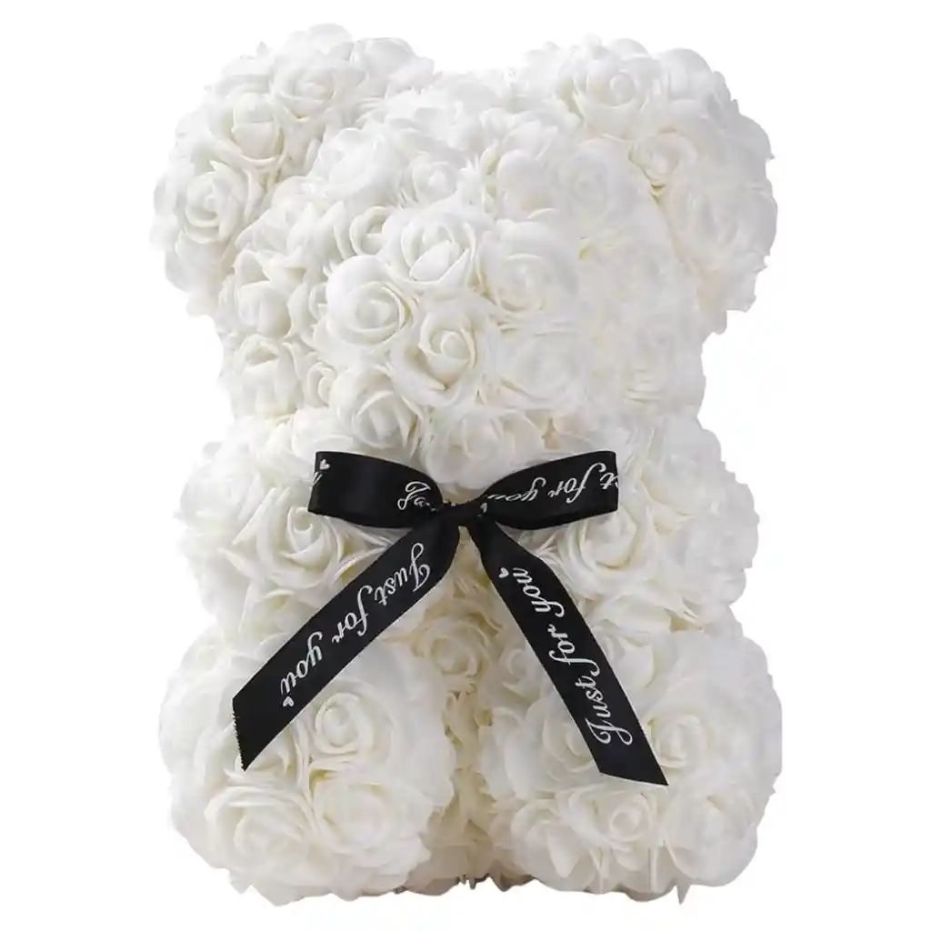 Osito Diseño Floral Blanco