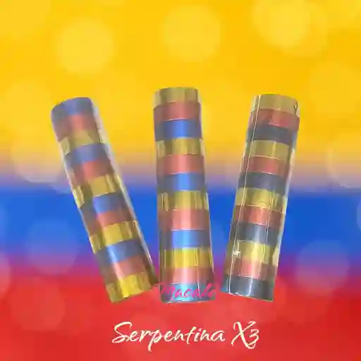 Serpentina Metalizada X3 Unidades Amarillo, Azul, Rojo