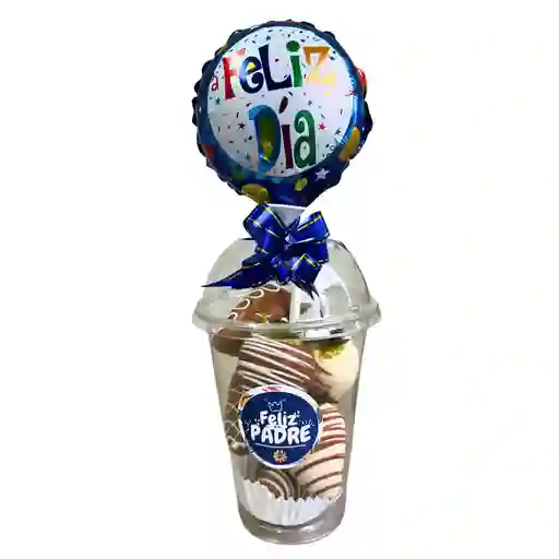 Regalo Día Del Padre, Fresas Con Chocolate Y Globo