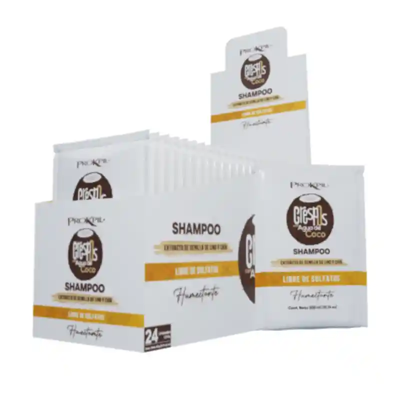 Shampoo Para Crespos Humectante Agua De Coco