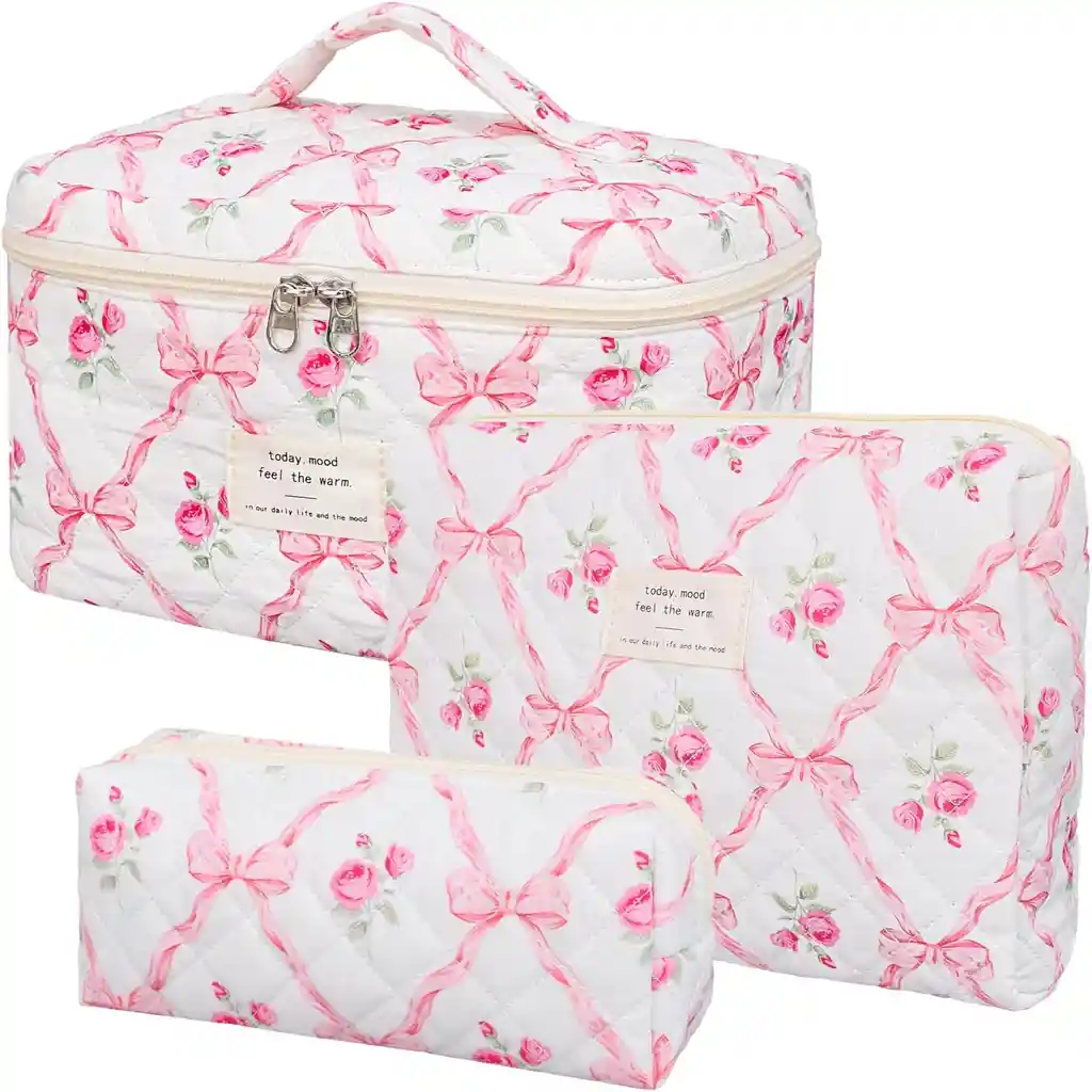 3 Cosmetiqueras Bolso Organizador Maquillaje Viaje Acolchado