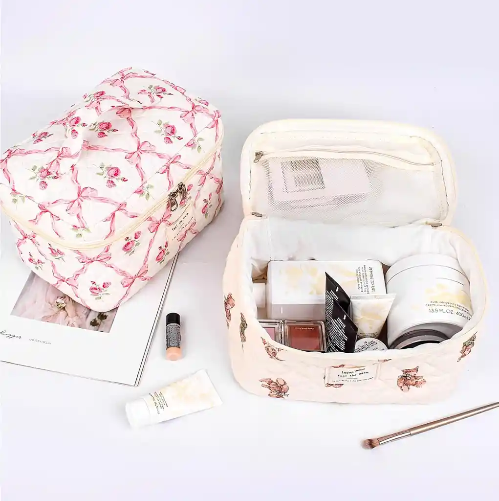 3 Cosmetiqueras Bolso Organizador Maquillaje Viaje Acolchado