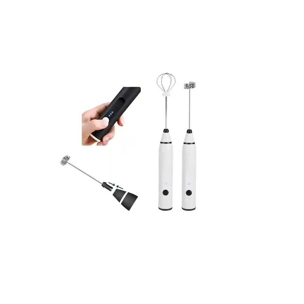 Batidor Eléctrico Recargable 3 Velocidades 2 Puntas Cocina Color Negro 5v