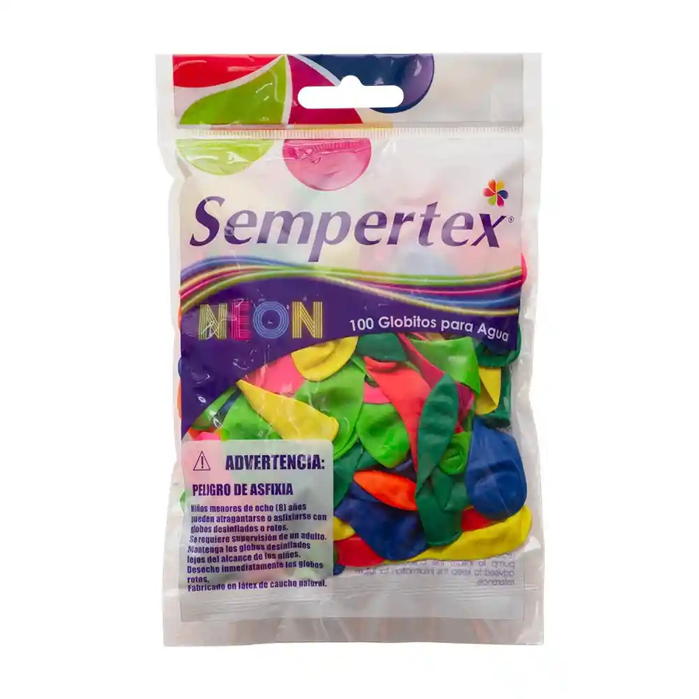 Globos Bombas Fiesta Neon X100 Globitos Para Agua Pop Serie Sempertex